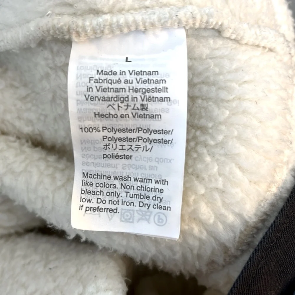 J Crew Women’s Cream Fleece Sherpa Teddy Polartech Jacket Size Large